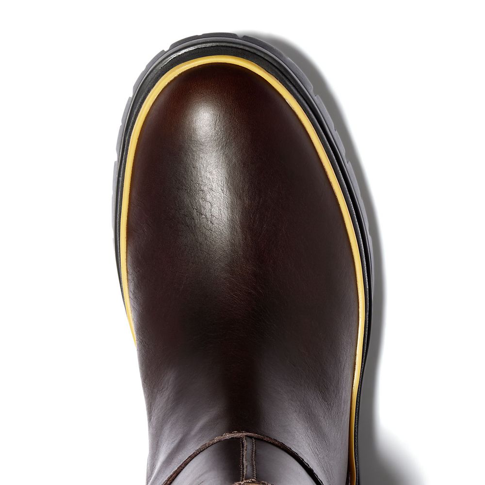 Botas de Inverno Feminino - Timberland Malynn Impermeavel Side-Zip - QLNZG0753 - Marrom Escuro